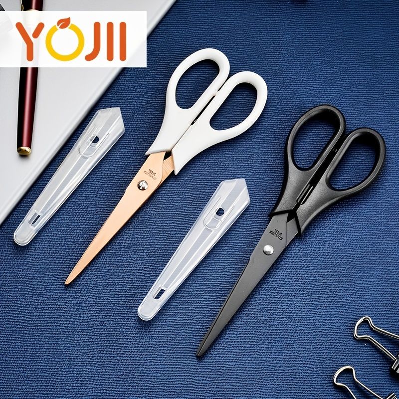 Anti-Stick Anti-Rust Scissors EDC Home Craft Diy Safety Cover Student Scissor Stainless Steel School Supplies Office Stationery
