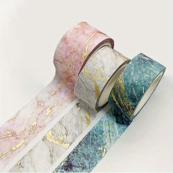DIY Your Hand Account with 3 Rolls of Bronzing Gilding Washi Tape - Perfect for Photo Albums, Paper Decor, and School Stationery!