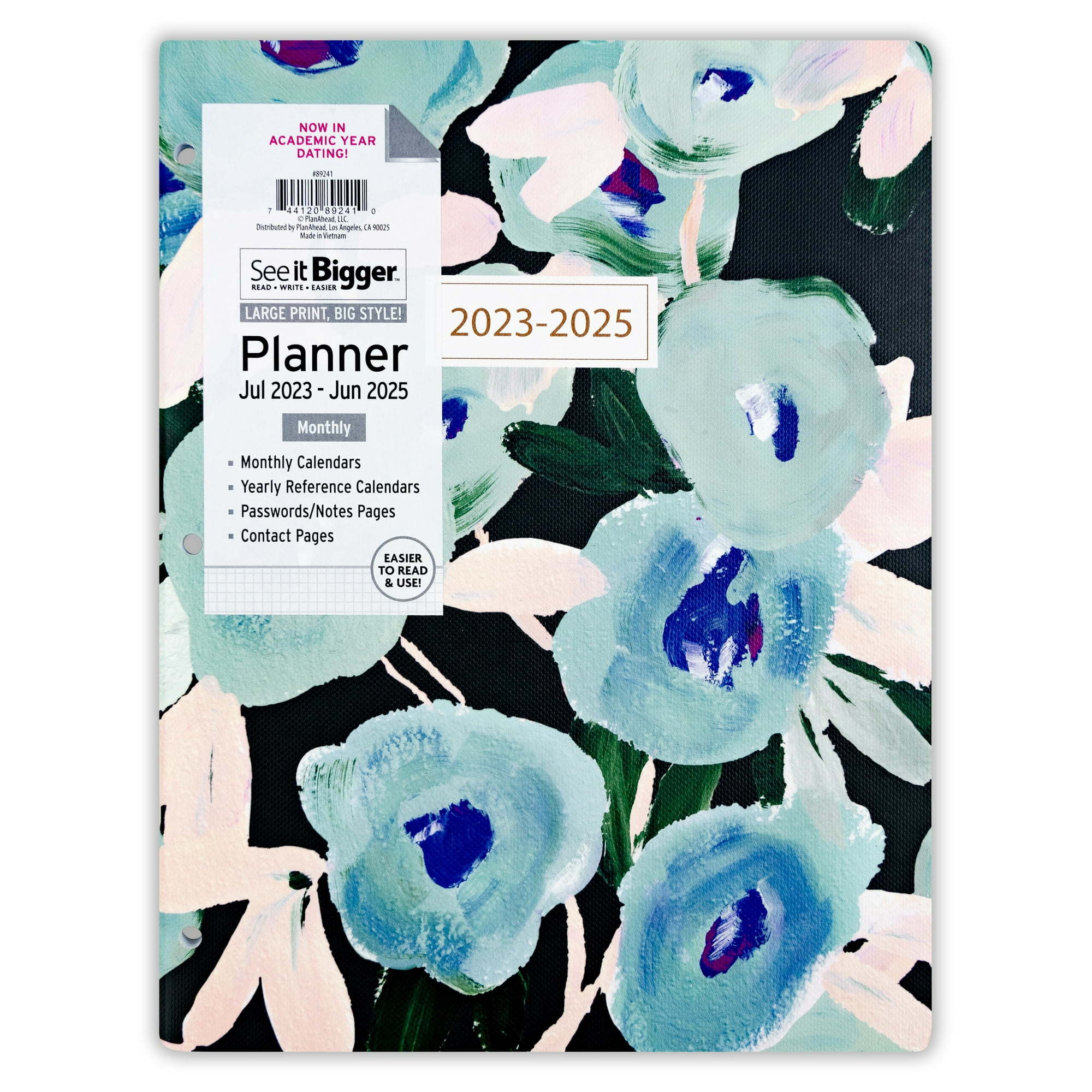 See It Bigger Monthly Planner,  (8.5" x 11") Teal