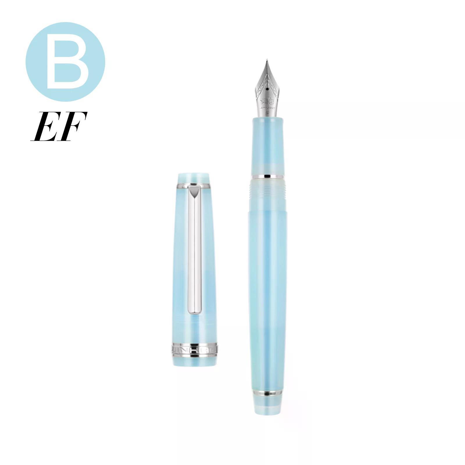 New Jinhao 82 Fresh Color Fountain Pen Silver clip Acrylic Barrel Fine Nib for Writing Calligraphy Office school supply blue
