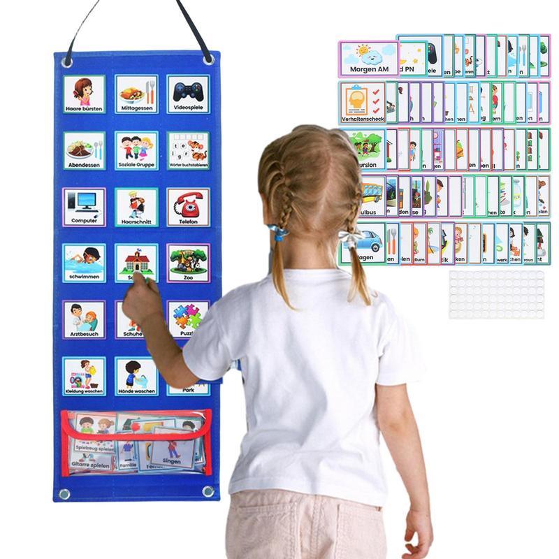 Visual Schedule For Kids German Hanging Water Resistant Visual Schedule Chart Visual Planner Board Learning Tool For Children