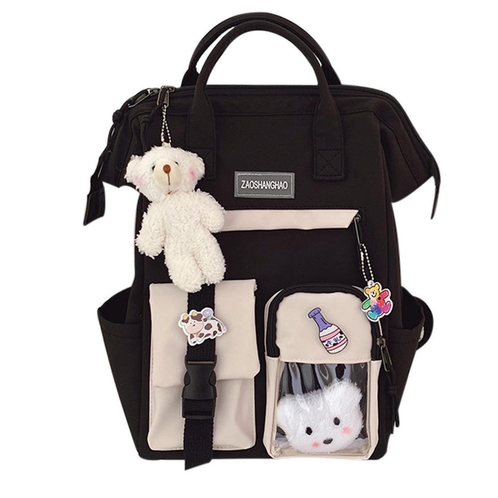 Preppy Purple Backpack Women Waterproof Candy Colors Backpacks Fancy High School Bags for Teenage Girl Cute Travel Rucksack