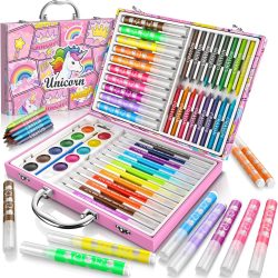 Litokido Unicorn Art Set: A complete painting and drawing kit with washable markers, perfect for kids aged 3-12.